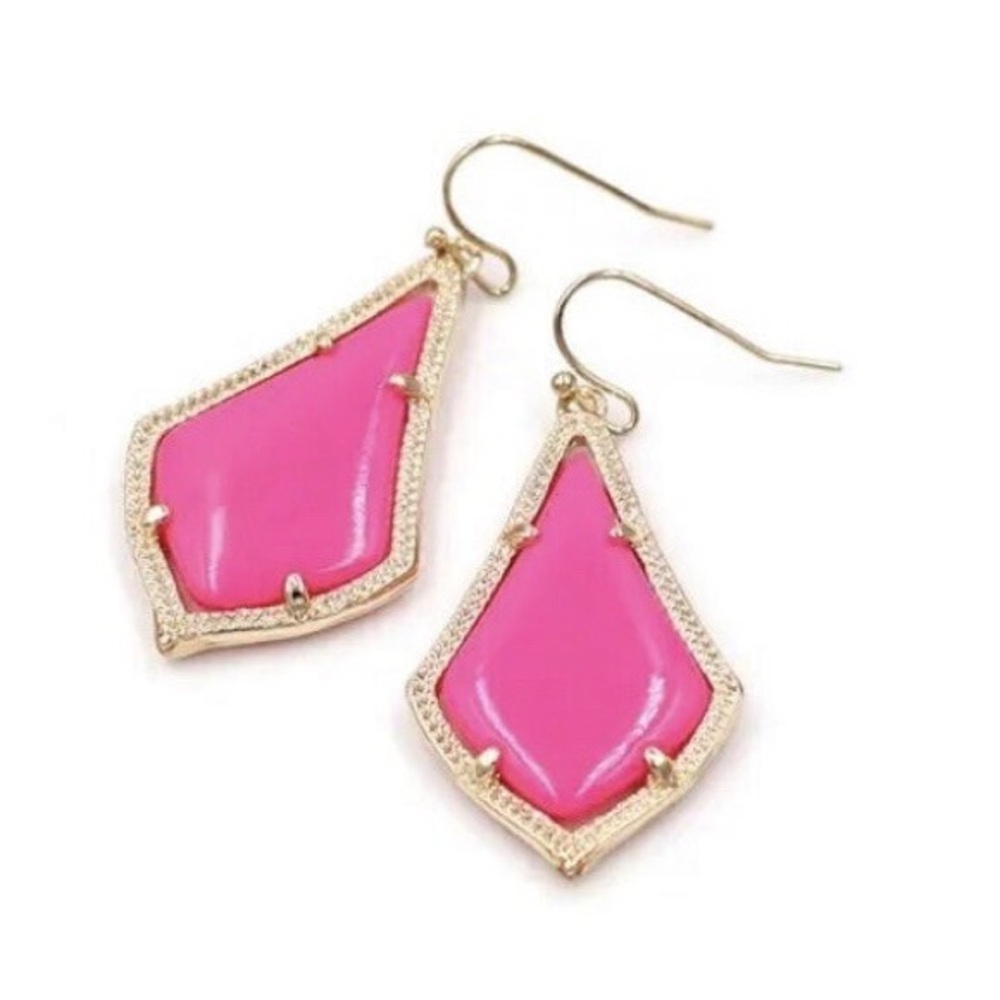Kendra Scott Alex Hot Pink and Gold Drop Earrings